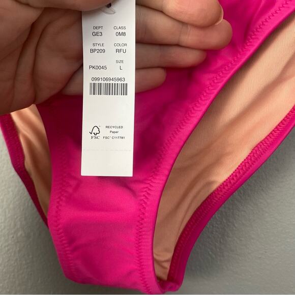 NWT J.CREW Hot Pink Heritage 1989 High Leg Bikini Bottom Separate L - Picture 4 of 8